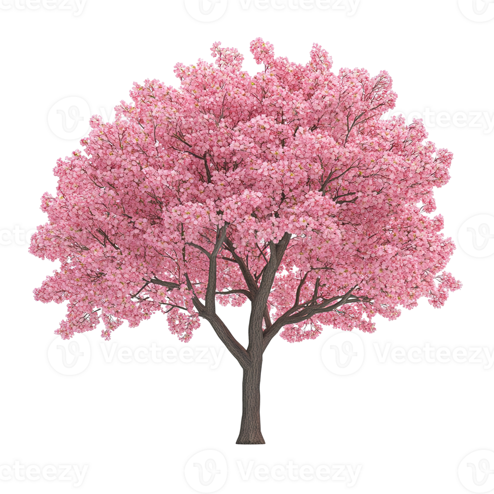 A beautiful flowering tree displaying profuse pink blossoms in bloom png