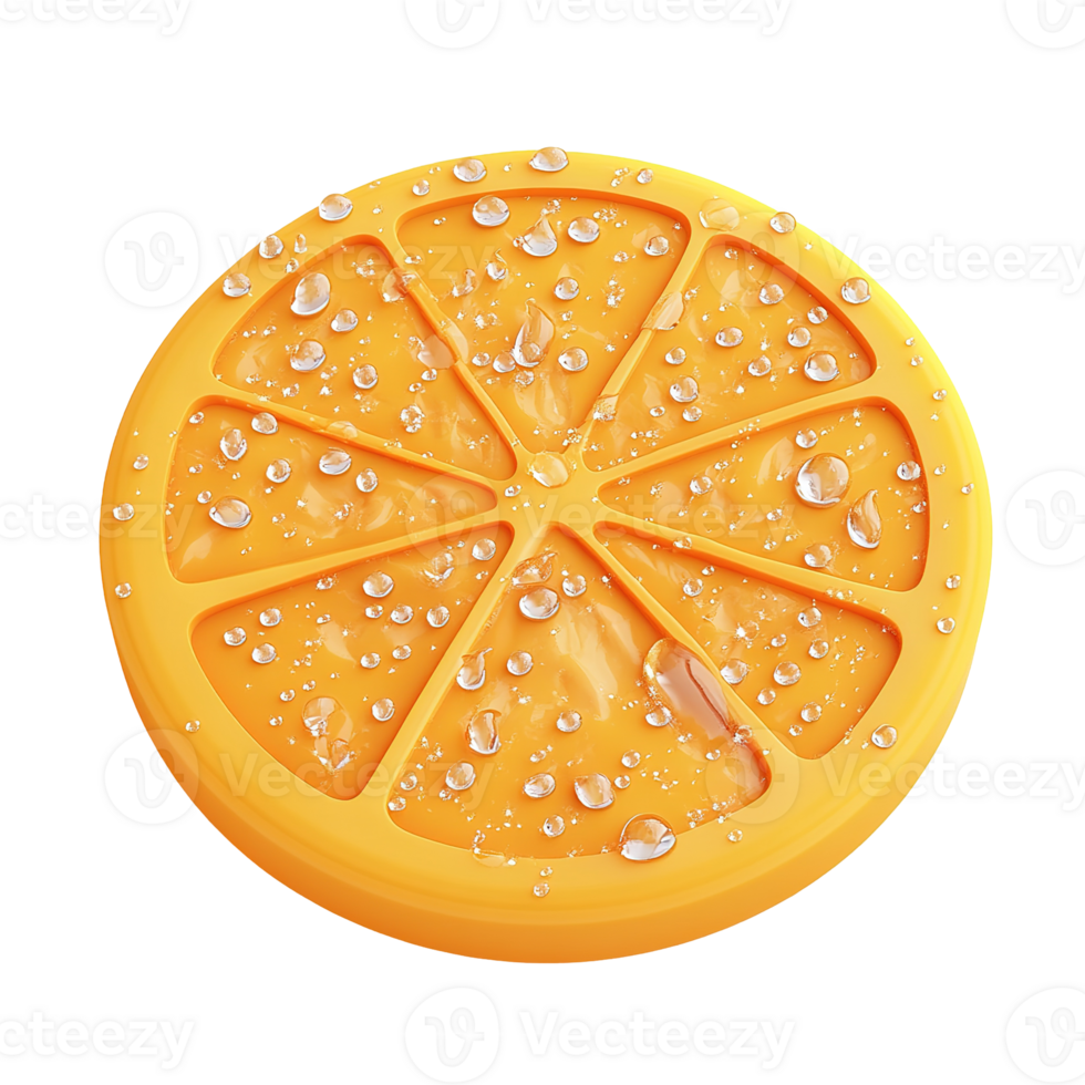 An abstract image showing a sliced orange with water droplets png