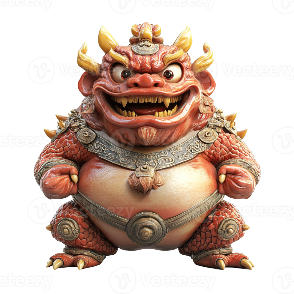A Red Creature With Fangs And Ornate Body Ornamentation Is Displayed png