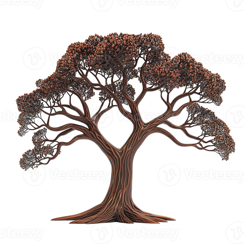 A detailed digitally rendered tree image displayed isolated on transparent background. png