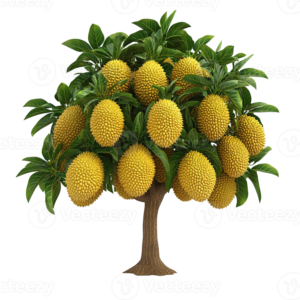 A fruit bearing tree showing a bountiful yield of yellow fruits png