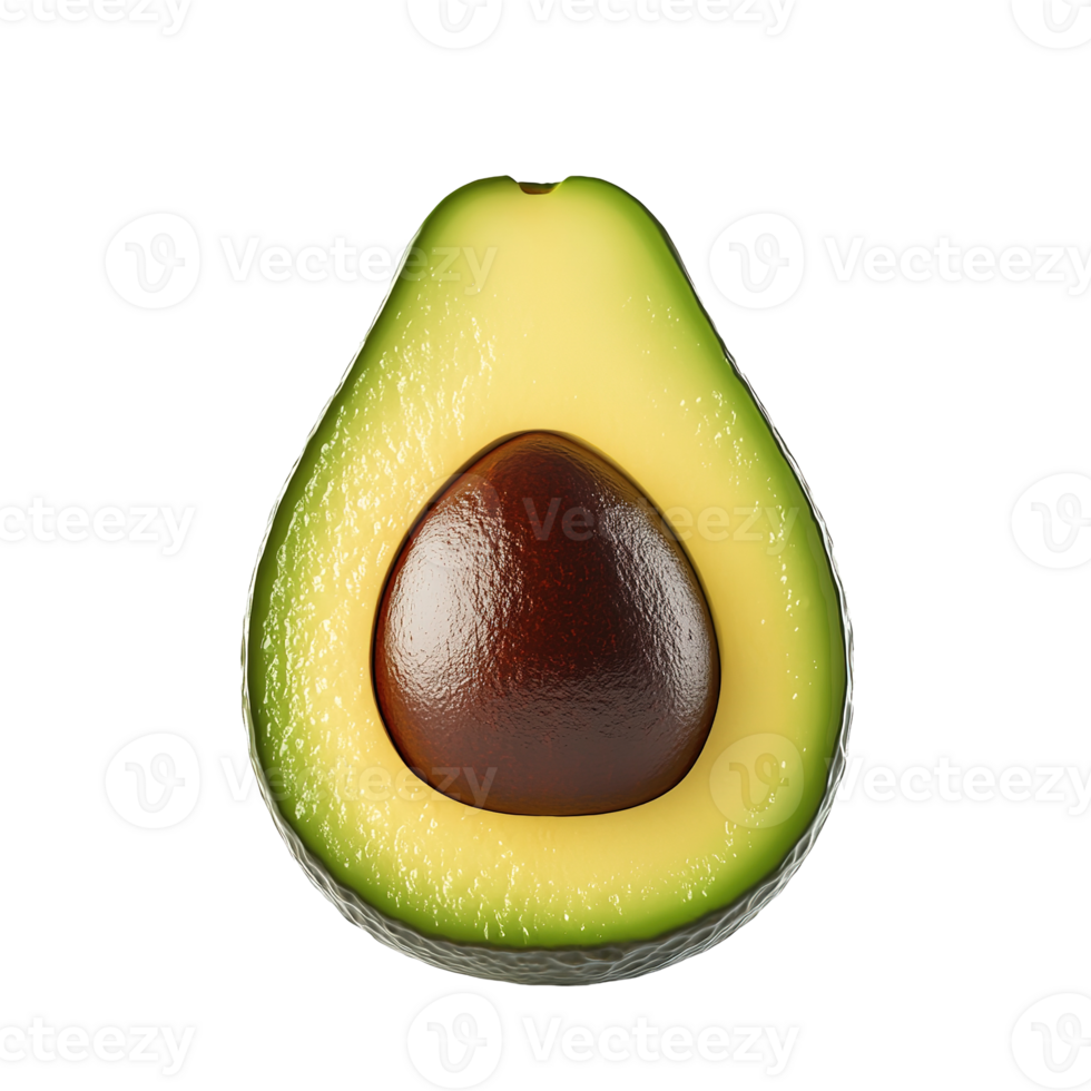 A photograph showing the inside of a sliced avocado fruit png