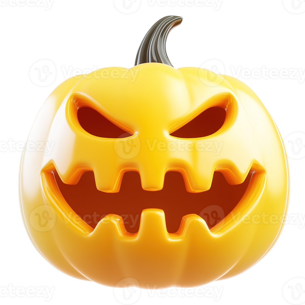 A digitally created smiling pumpkin face with carved facial features png
