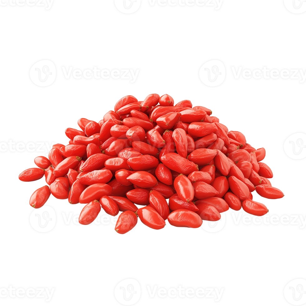 A vibrant pile of fresh and ripe red goji berries png