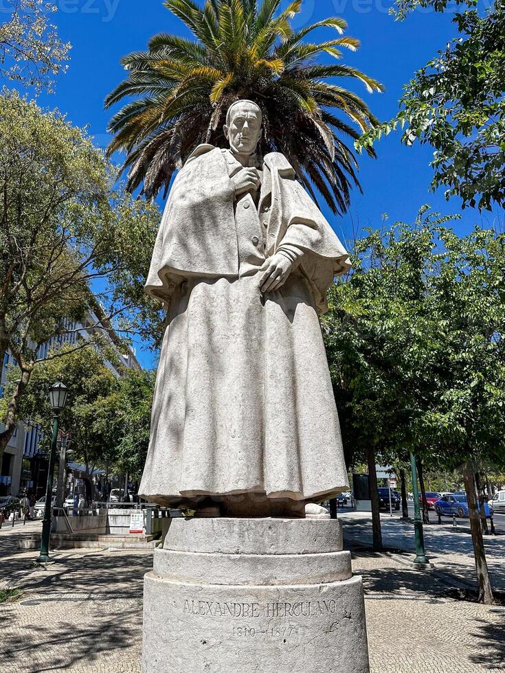 Statue of Alexandre Herculano - Lisbon, Portugal photo