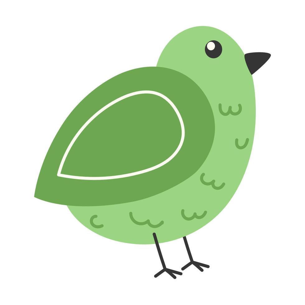 Small Green Sparrow Bird, Perfect for Spring Greeting Cards and Posters Decoration vector