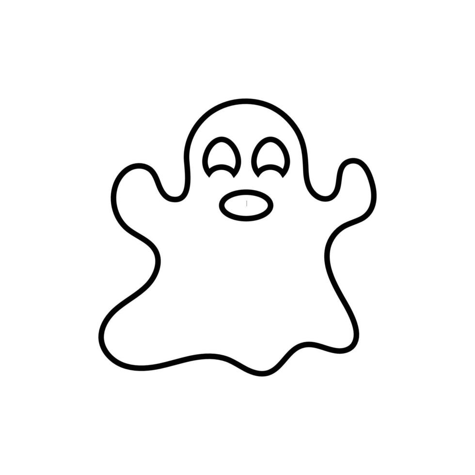 black Ghost line art Icon vector