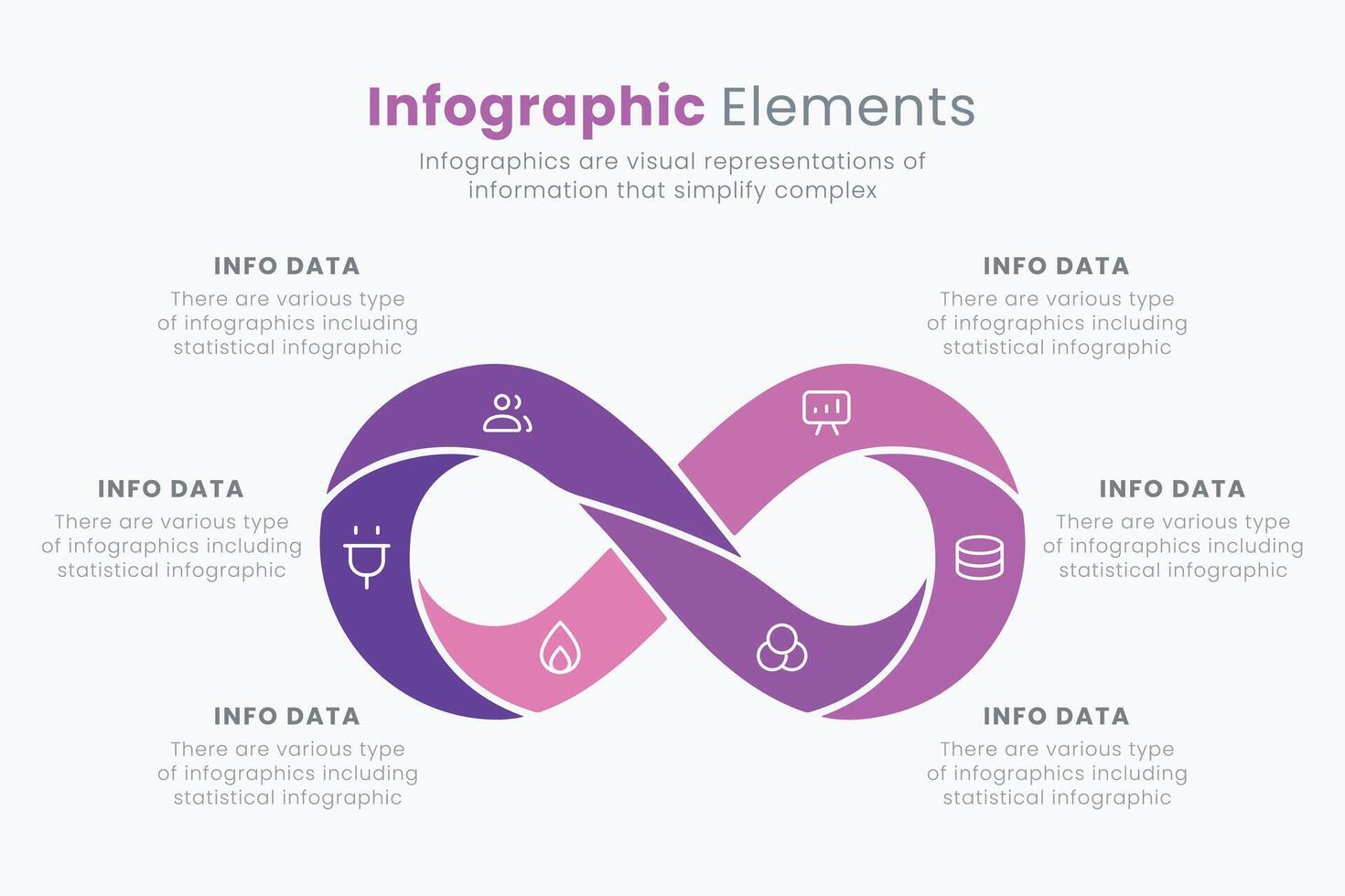 Infographic elements design template, A circle infographic with 6 steps can be used for workflow layout, presentation, diagram, banner, web design, and illustration. vector