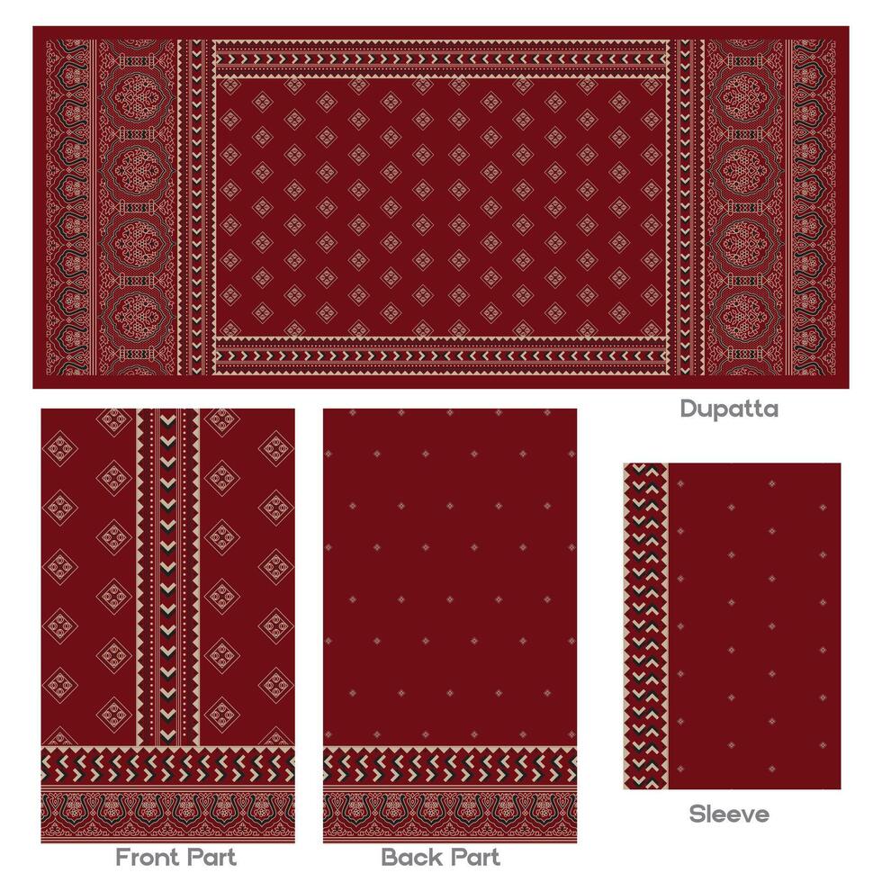 Textile pattern with dupatta design vector