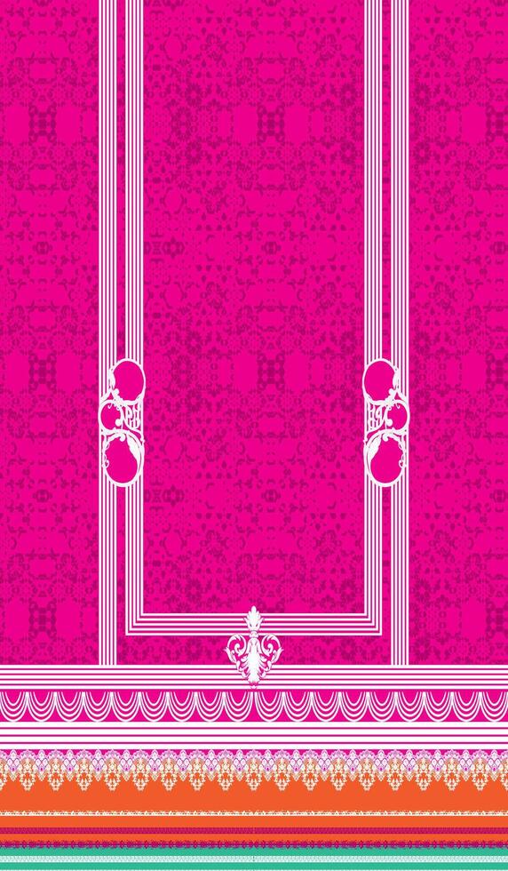 Pink floral pattern garment design vector