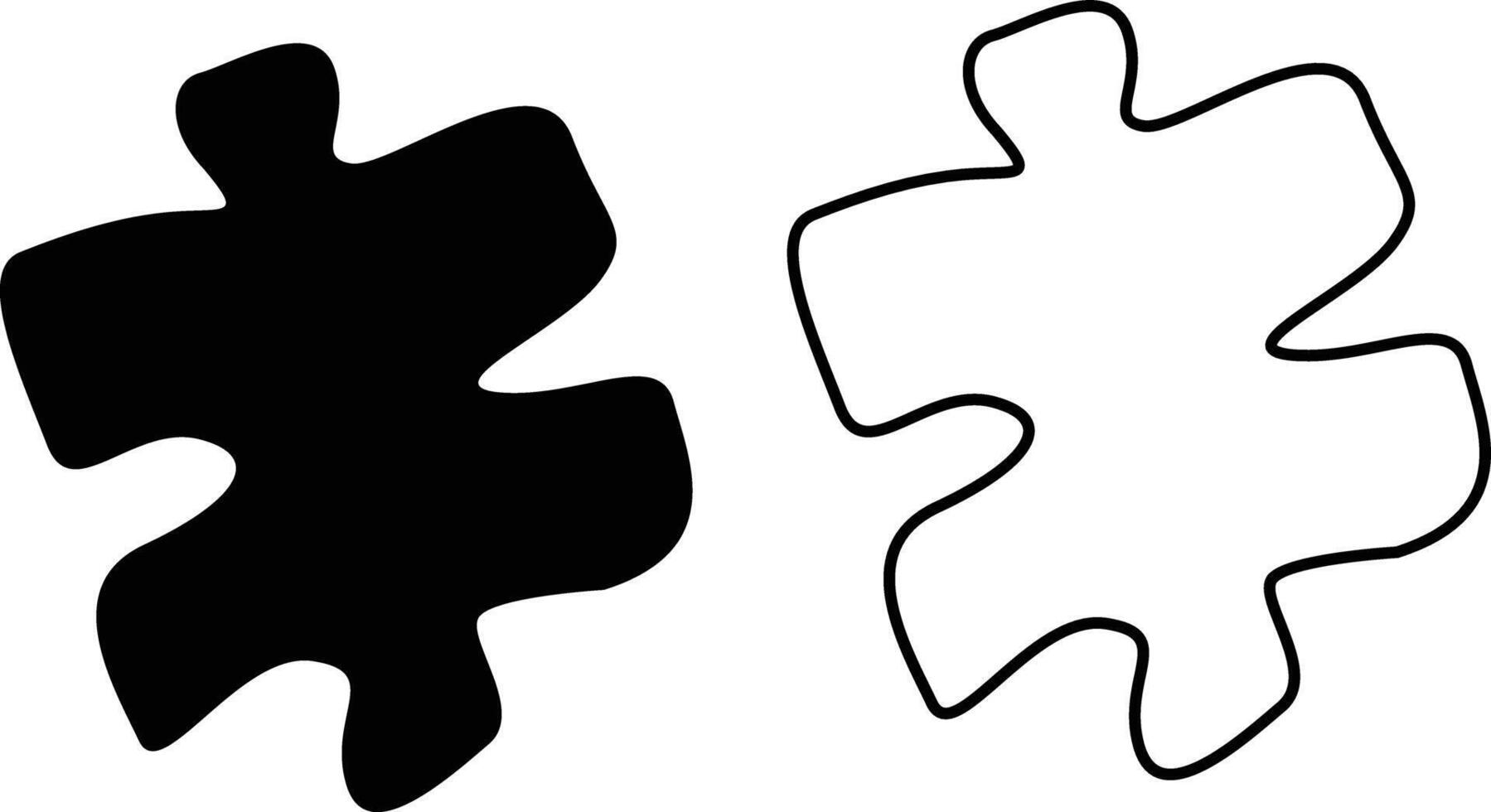 Black Puzzle Piece Silhouette for Modern and Vintage Inspired Graphic Projects vector