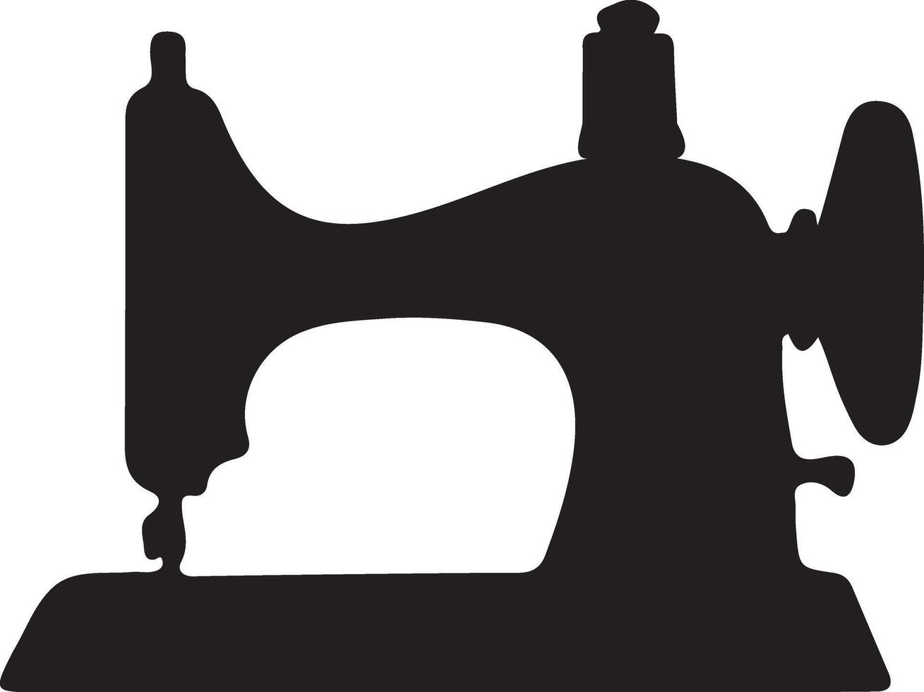 Minimalist Sewing Machine Silhouette in a Modern Flat Design vector