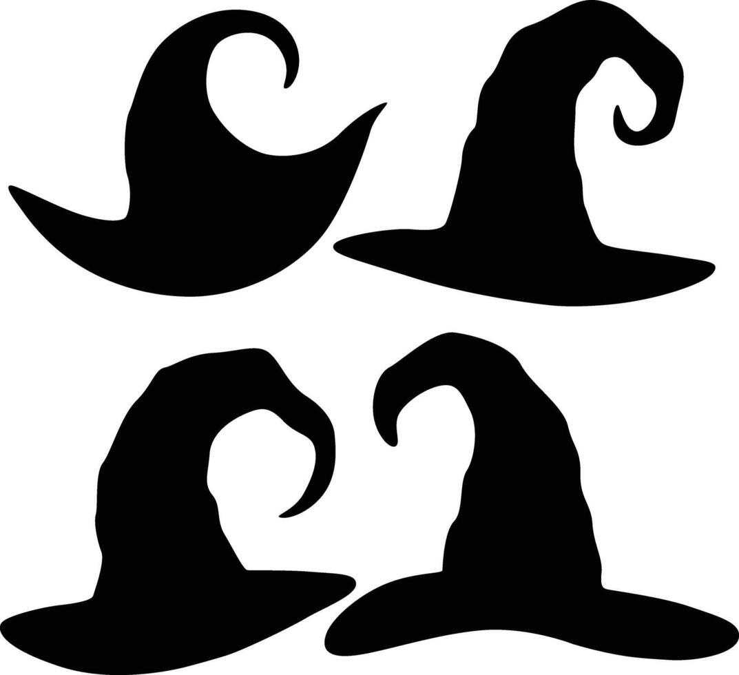 Witch Hat Silhouette in a Clean Flat and Outline Design vector