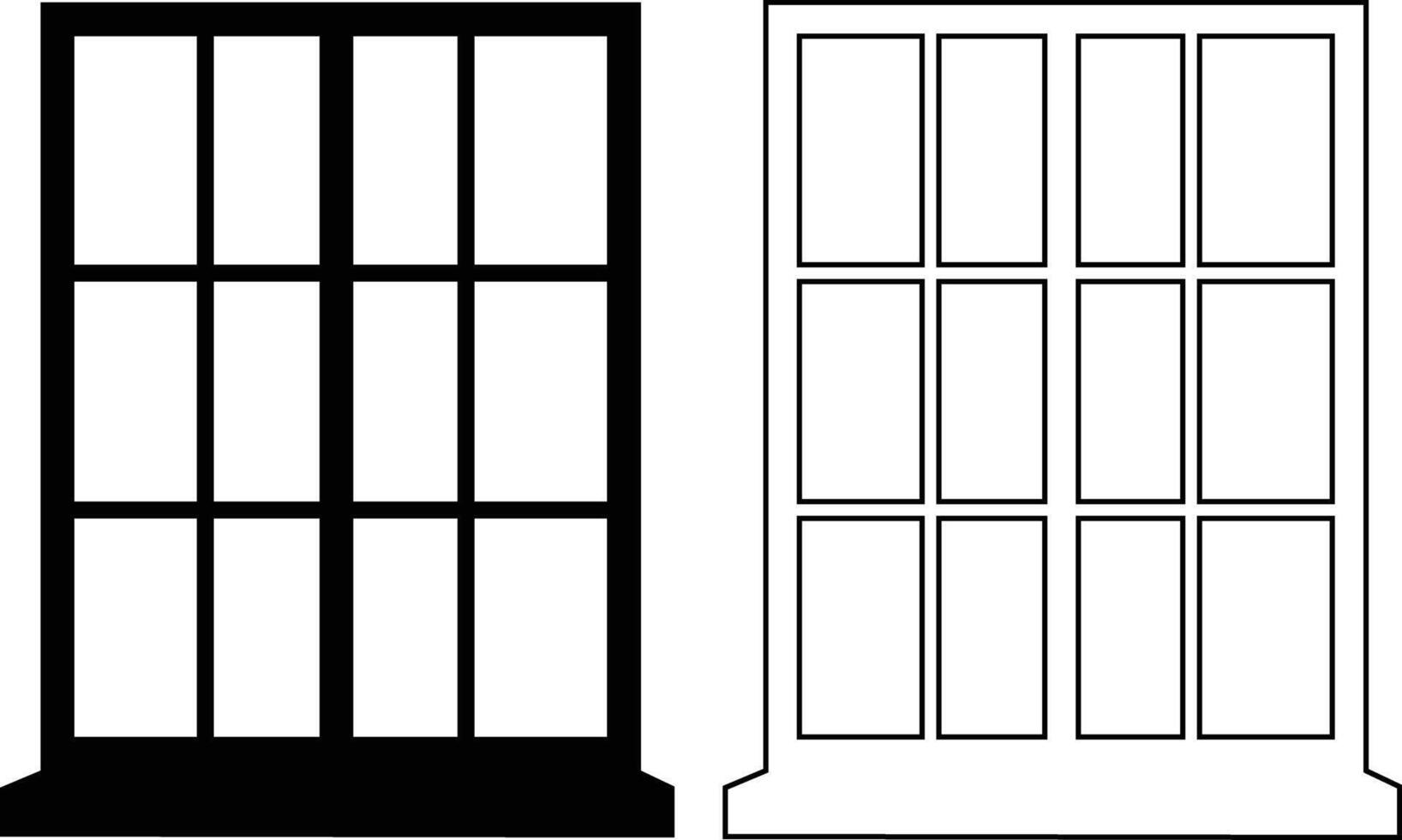 Window Silhouette in a Crisp and Modern Flat and Outline Design vector