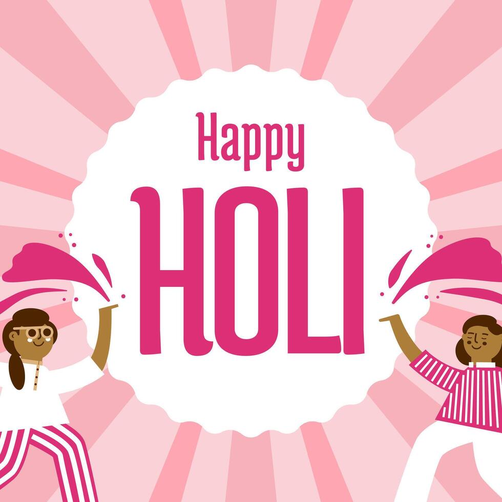happy holi social media post design 2025 vector