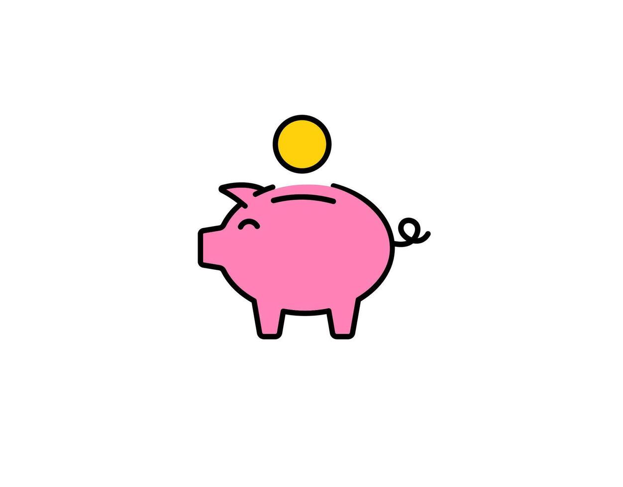 Cute pink piggy bank with coin ready for saving money and teaching financial responsibility vector