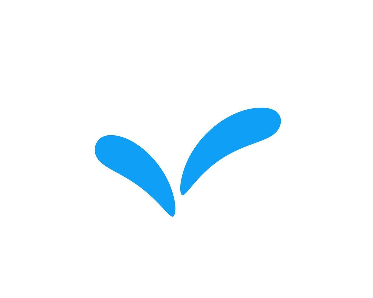 Simple minimal blue icon with two v shapes on a white background vector