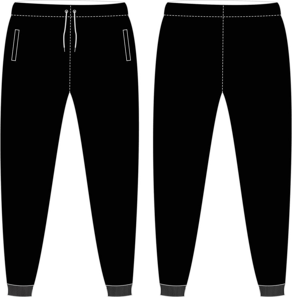 Trouser Mockup Editable Pants Design Template for Apparel Branding vector