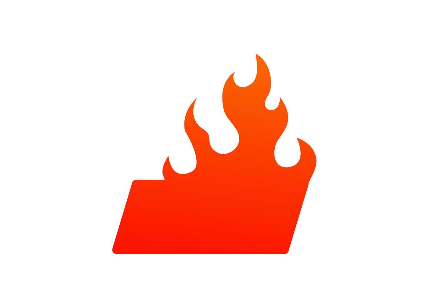 Burning folder icon signifying data loss or high-temperature conditions vector
