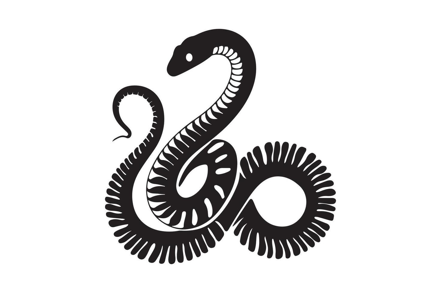 Abstract Snake Silhouettes Illustration for Logos, Stickers, and Digital Print Design vector