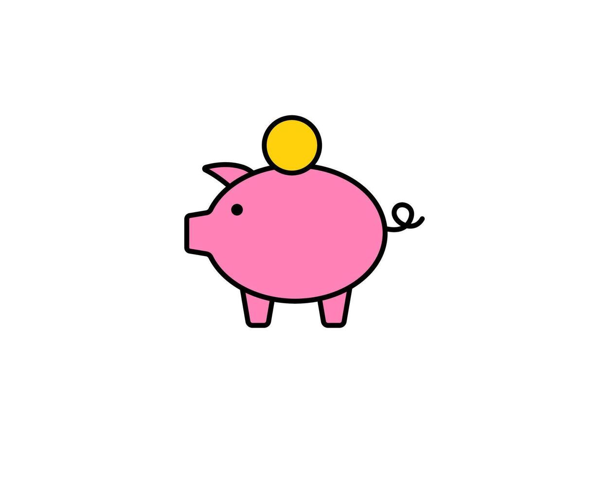 Cute pink piggy bank with coin slot for saving money and teaching financial responsibility vector