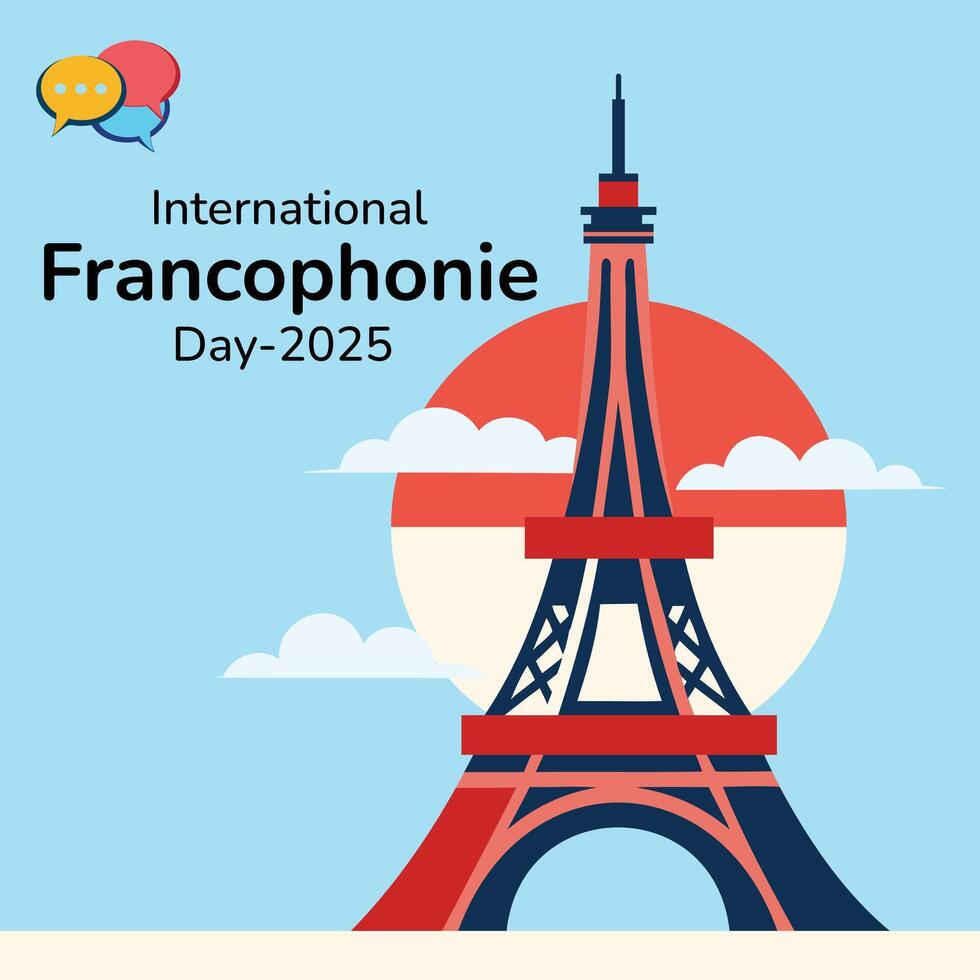 International Francophonie Day Celebrating the French Language and Cultural vector