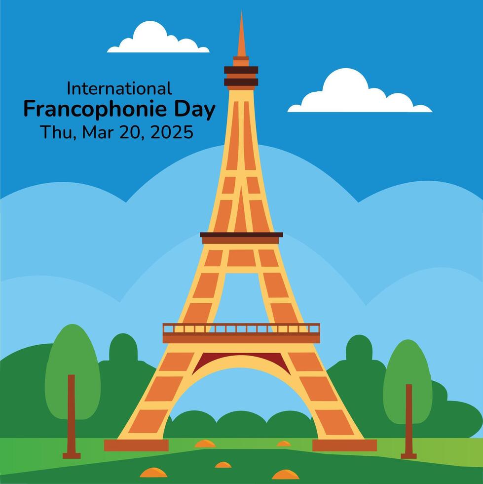 International Francophonie Day Celebrating the French Language vector