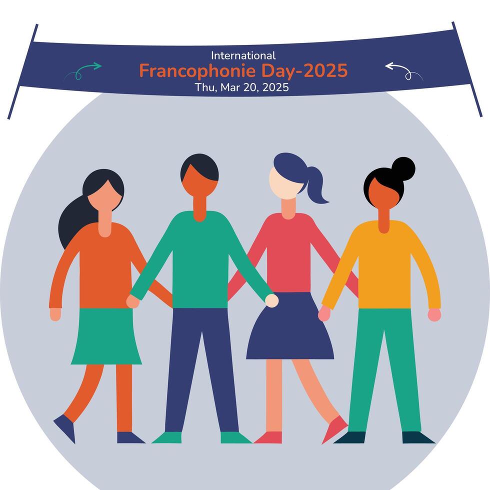 International Francophonie Day Celebrating the French Language and Cultural Diversity vector