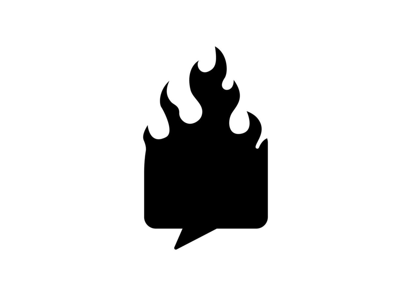 Black flamelike symbol shaped as a trash can on a plain white background vector