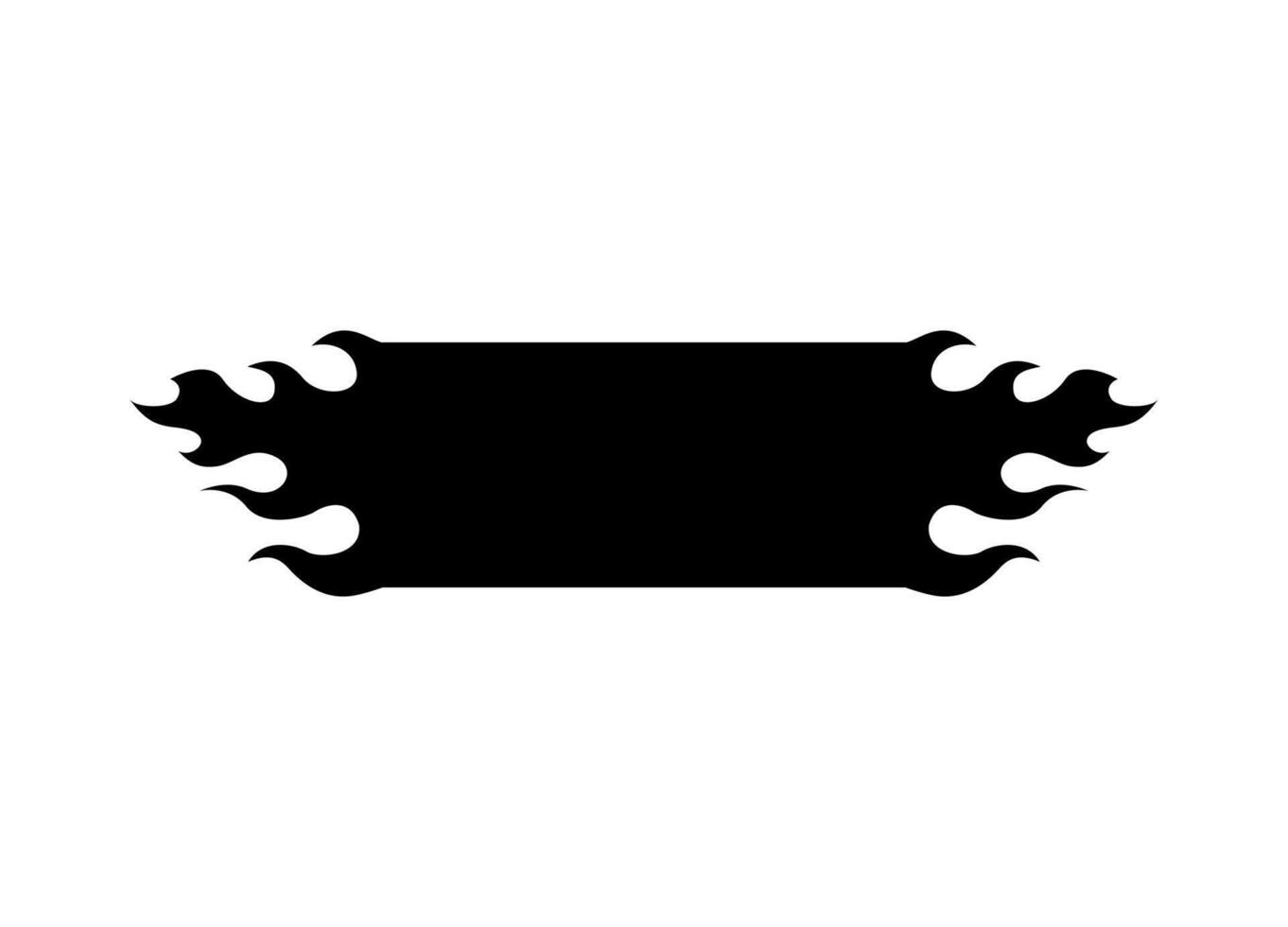 Bold abstract black banner with dynamic flame edges vector