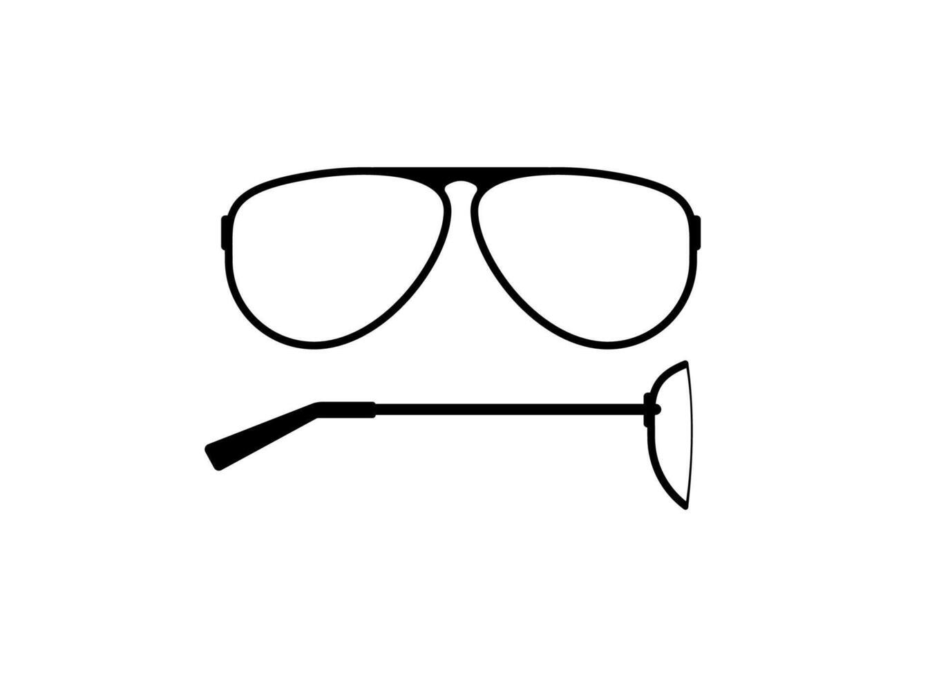 Black modern glasses on a white background for vision and style representation vector