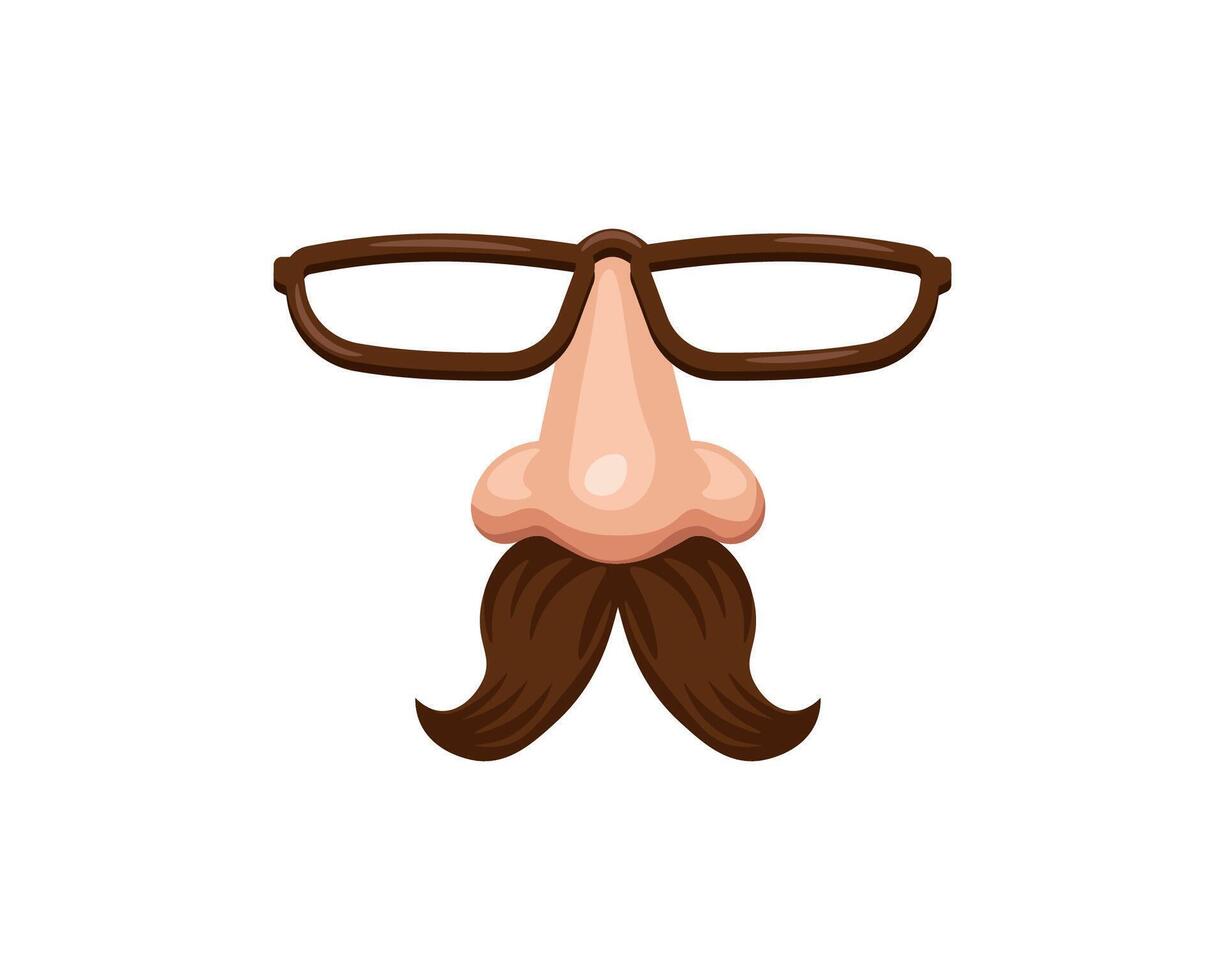 Cartoon disguise with glasses mustache and nose for costume parties or fun activities vector