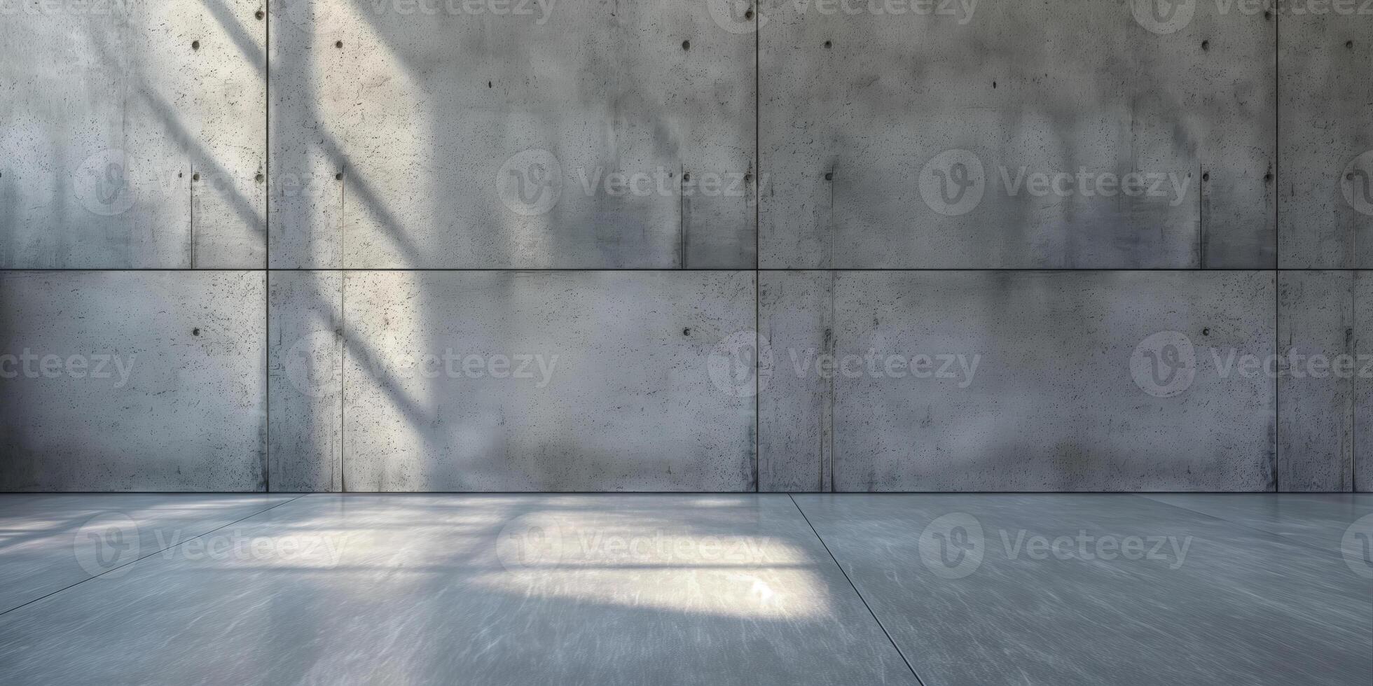 Empty room with concrete wall and floor photo