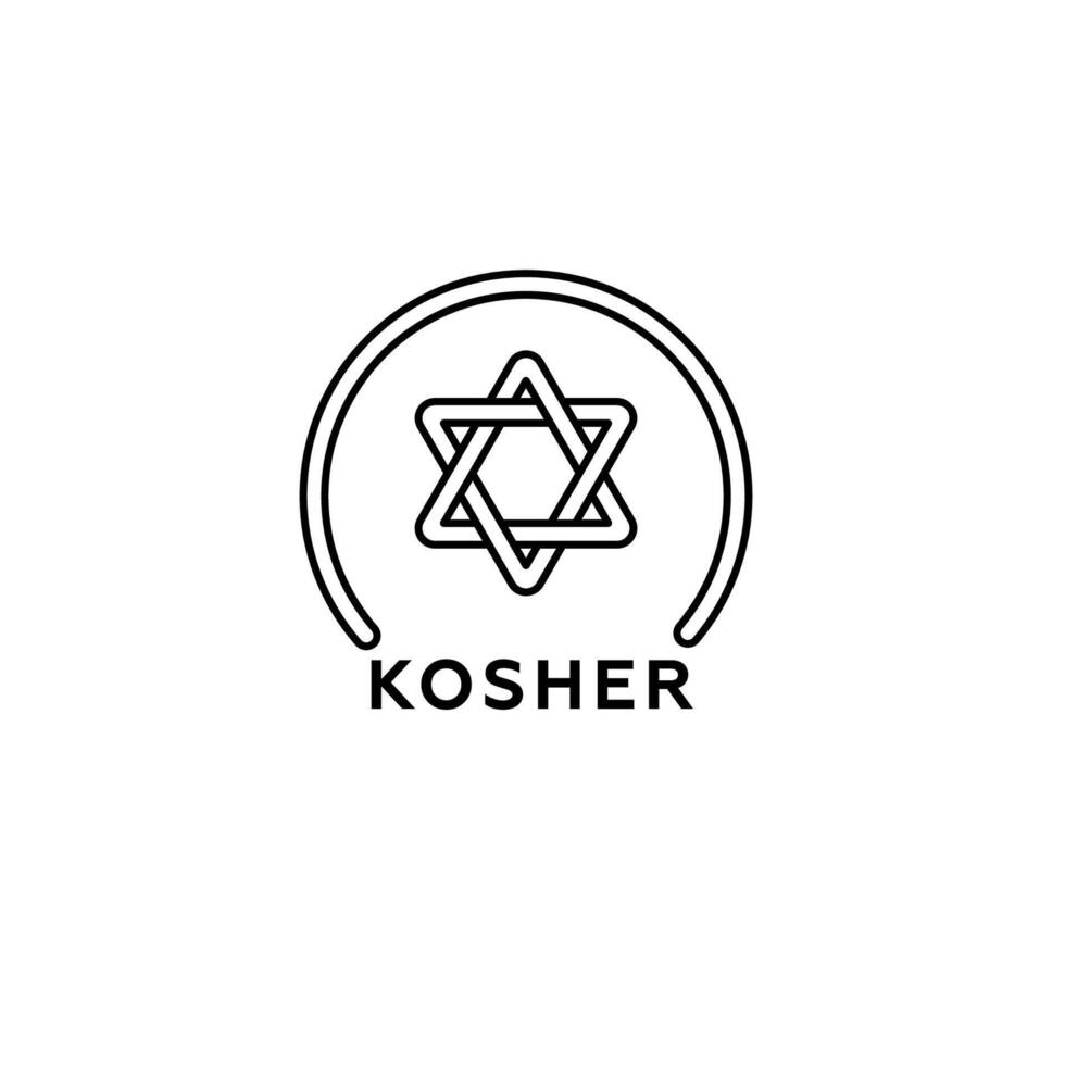 Kosher symbol featuring star of david in circular design for identification and certification vector