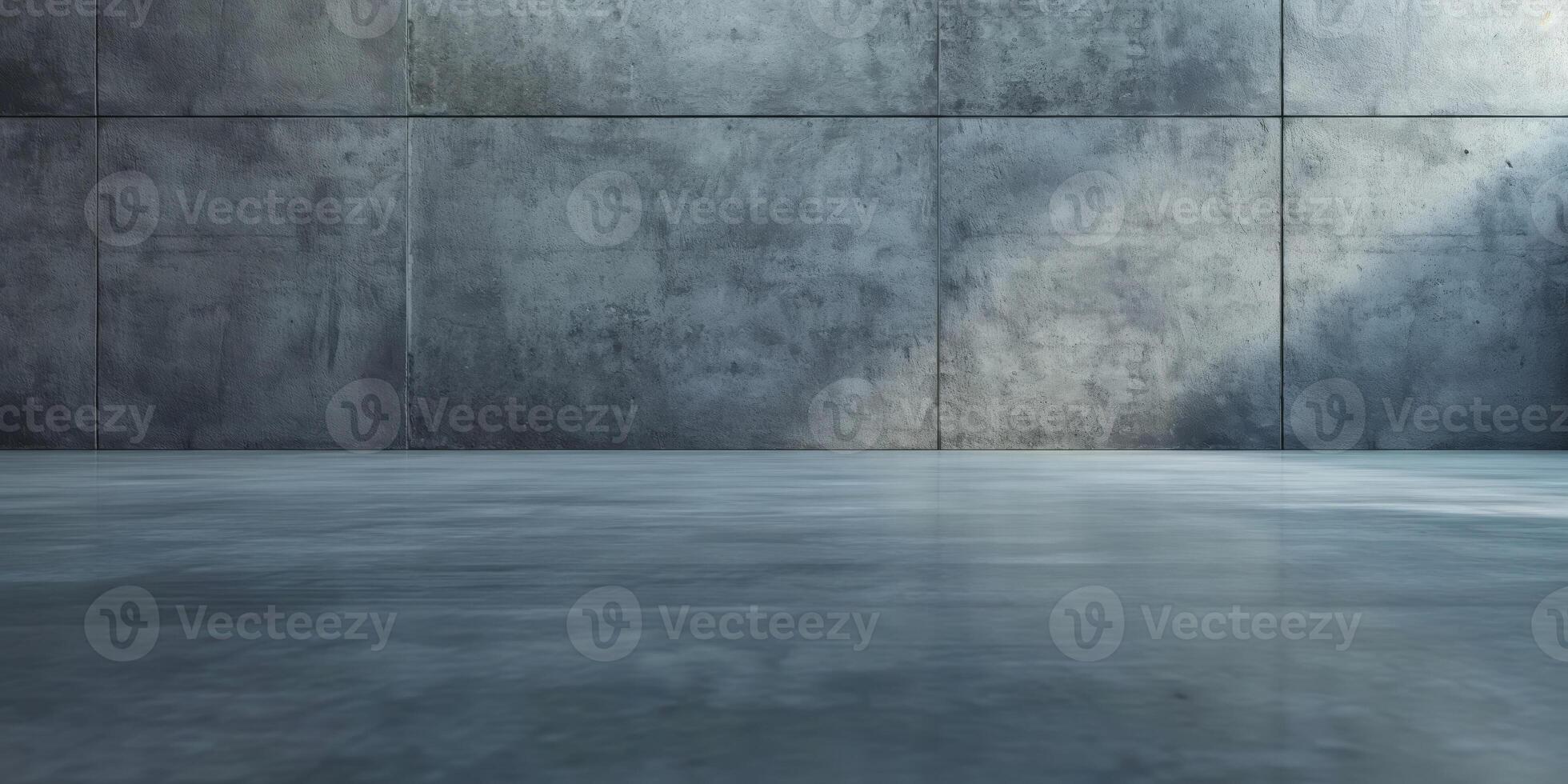 An empty room with concrete walls and a concrete floor photo
