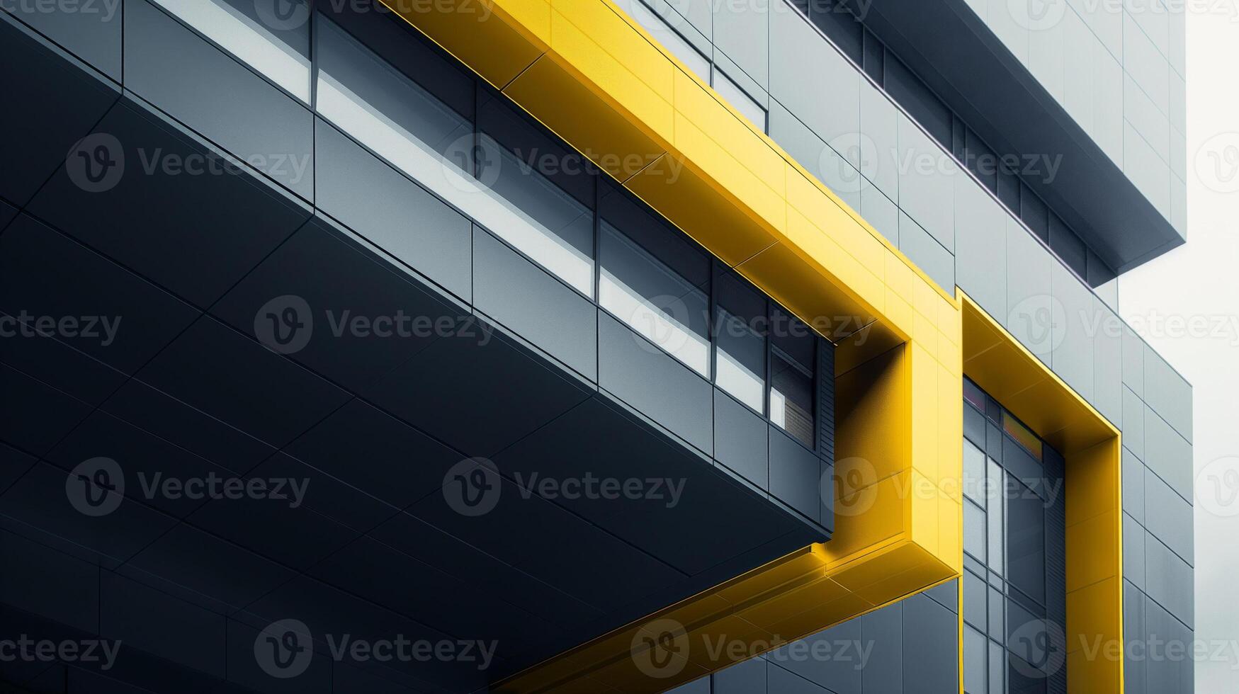 A building with yellow and black stripes photo