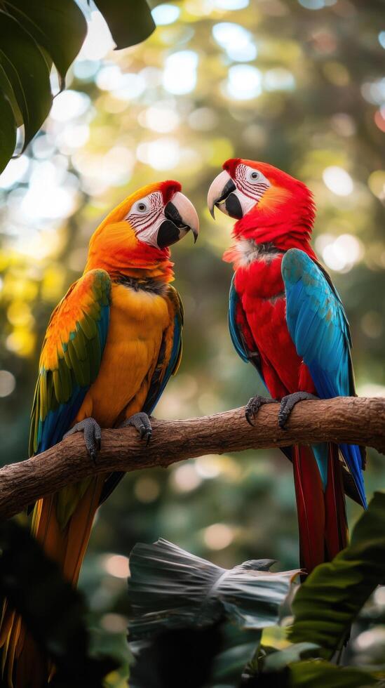 Parrot Grouping on Branch photo