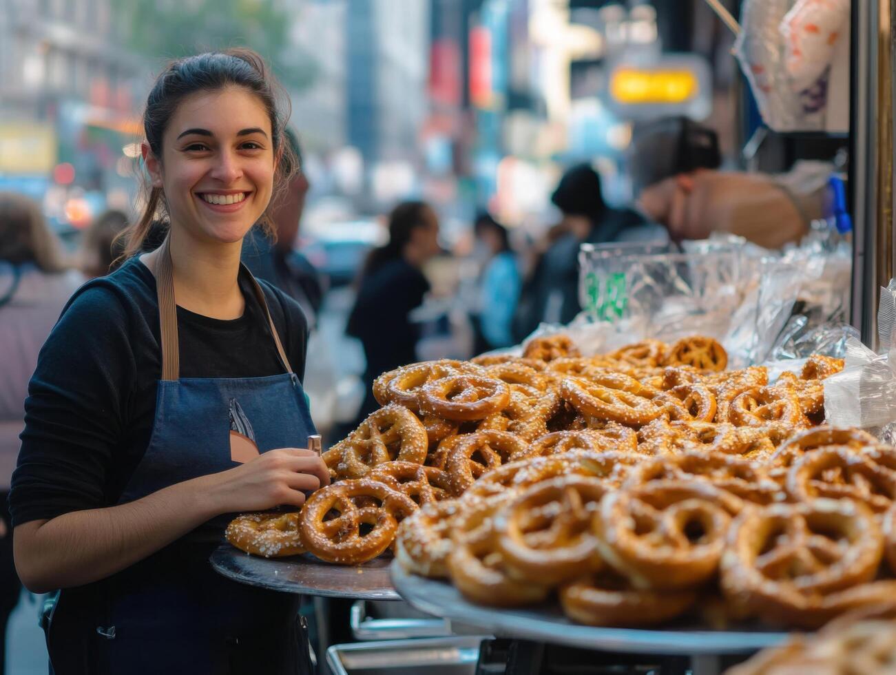 Sidewalk Seller of Hot Pretzels photo