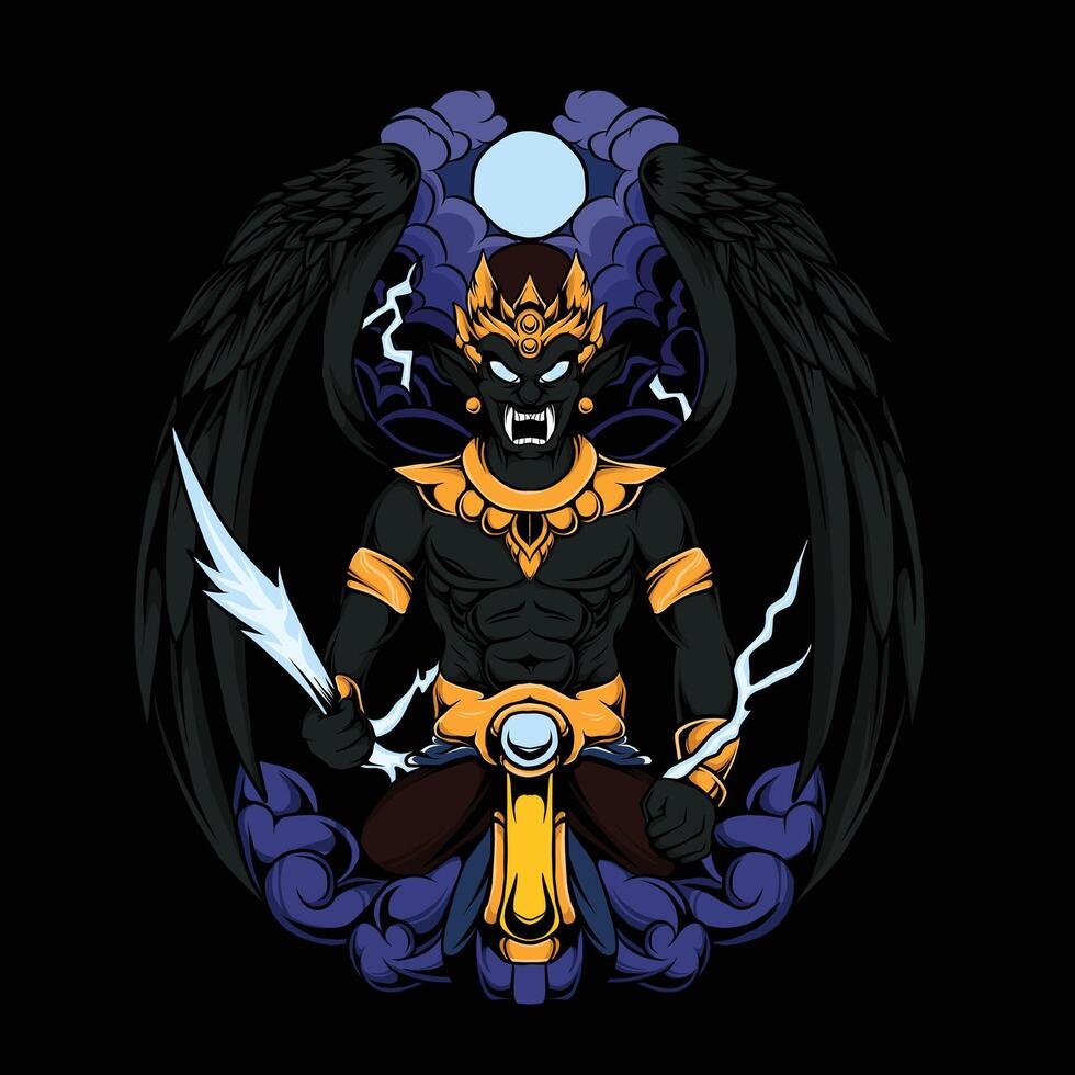 Mythical Thunder Deity vector