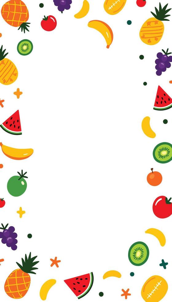 Fruit frame border vector
