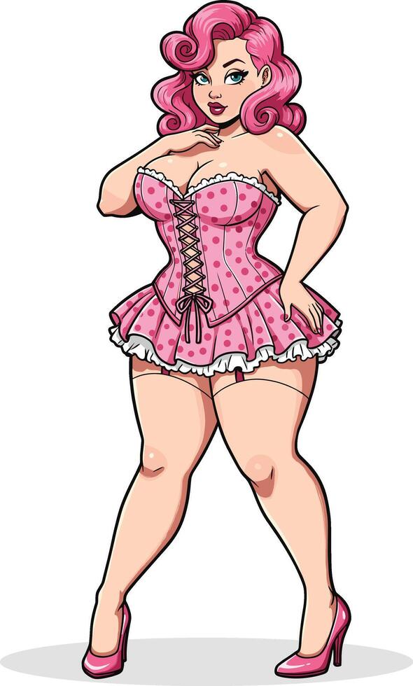 Pinup girl cartoon vector