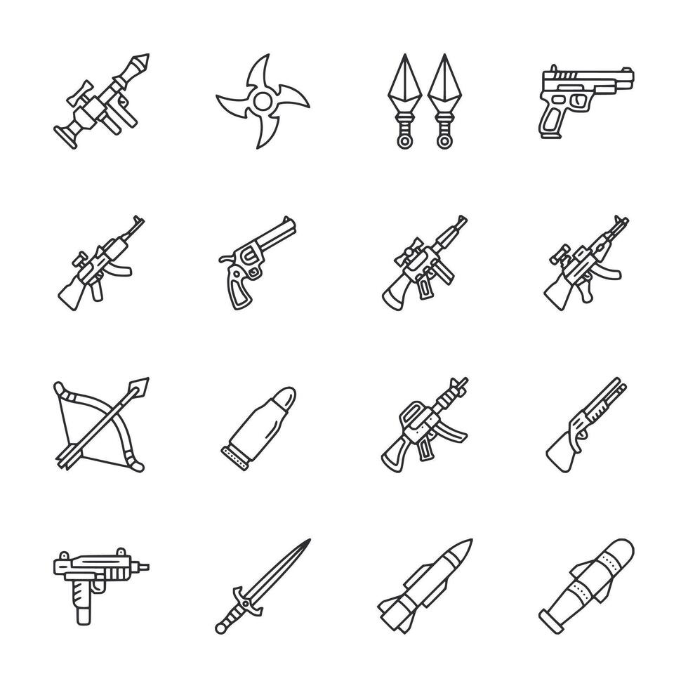 A set of weapons and a sword vector
