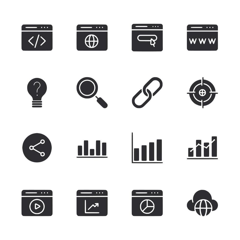 A set of icons for a website vector