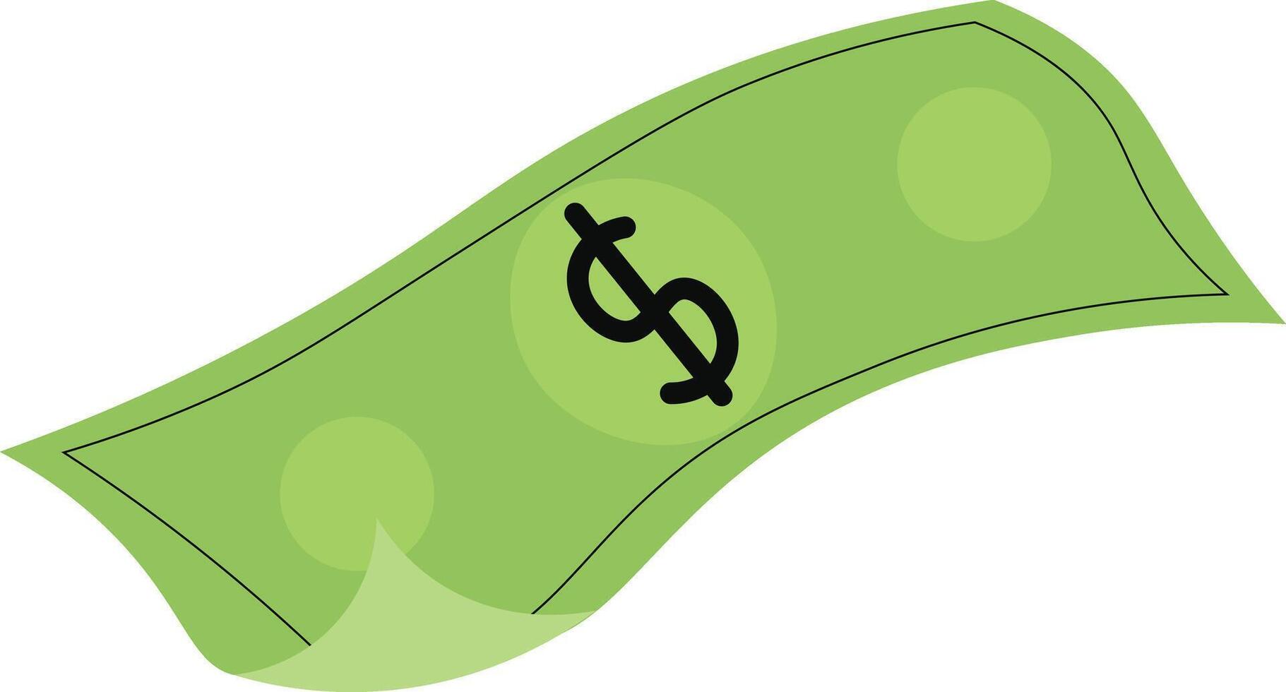 Illustration of a Dollar Bill Simple vector