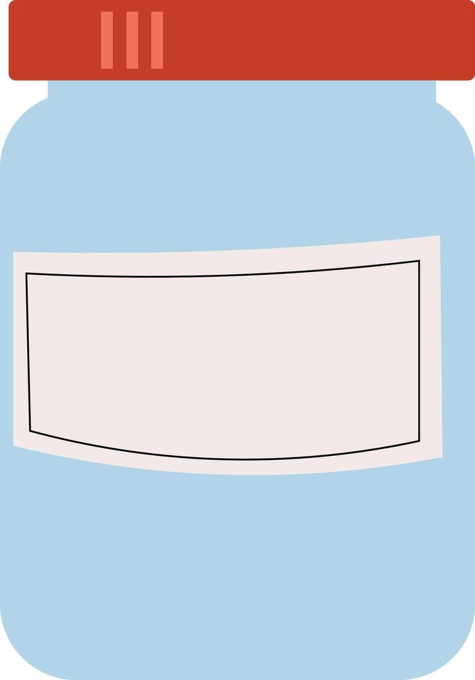 Blue Jar with Red Lid vector