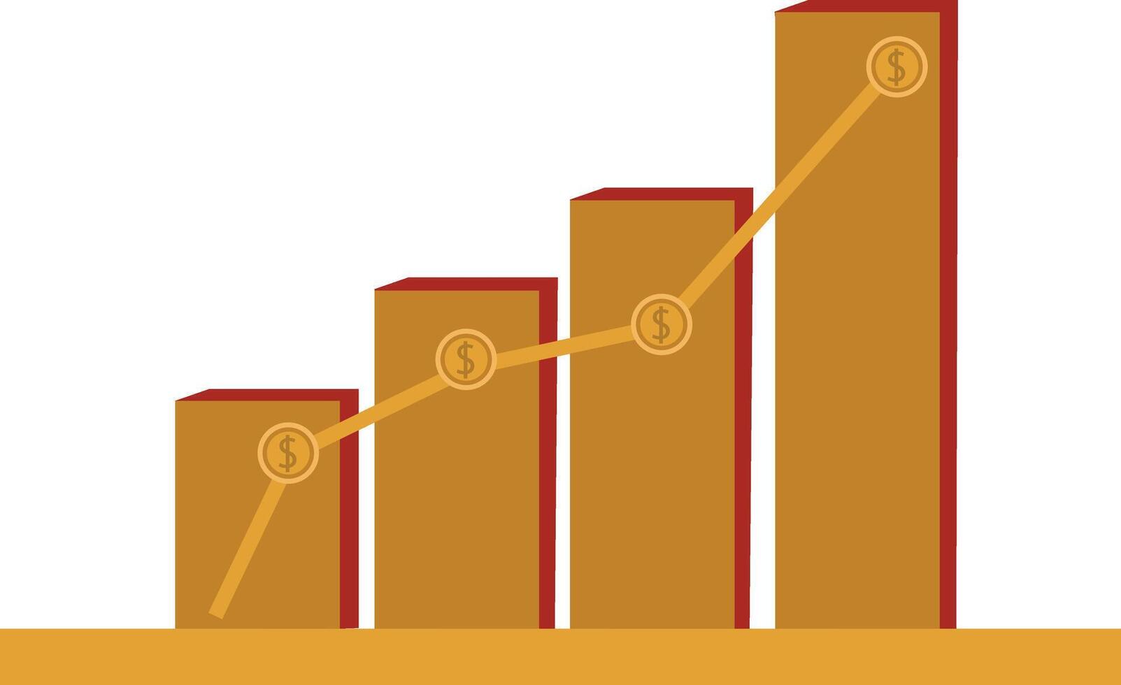 Growth Chart with Dollar Signs vector