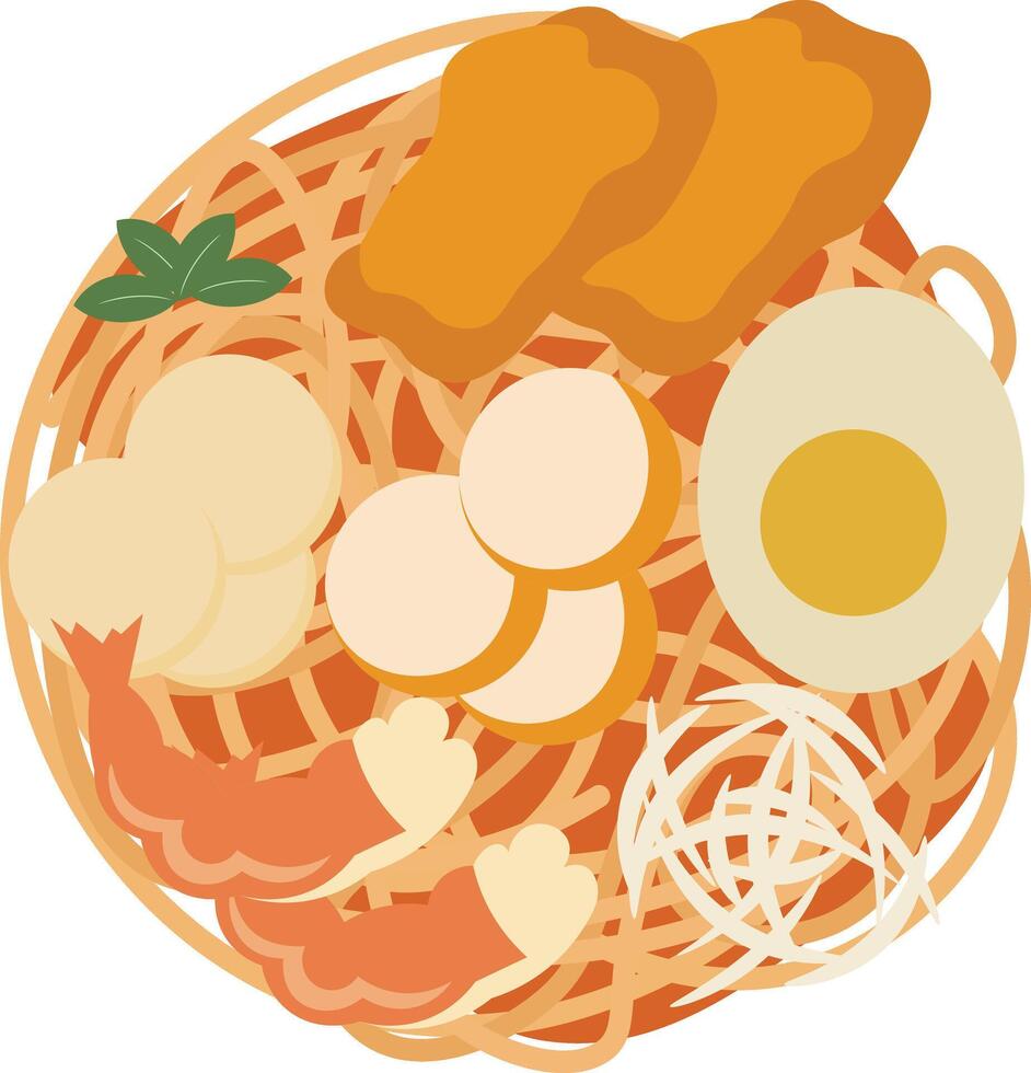 Illustration of Filipino Spaghetti with Shrimp and Chicken vector