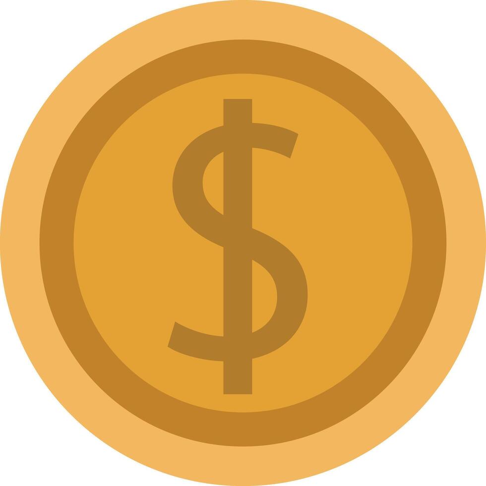 Gold Coin Icon with Dollar Sign vector