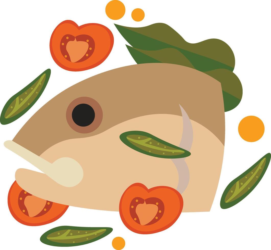 Illustration of Fish with Vegetables vector