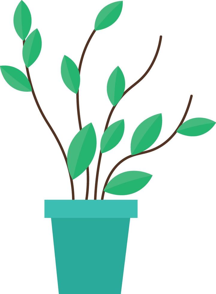 Stylized Plant in a Pot Illustration vector